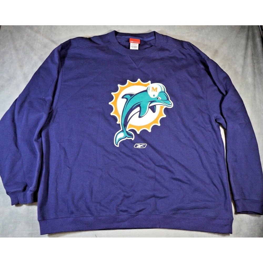 Miami Dolphins Sweatshirt Mens 3XL‎ Blue Reebok
